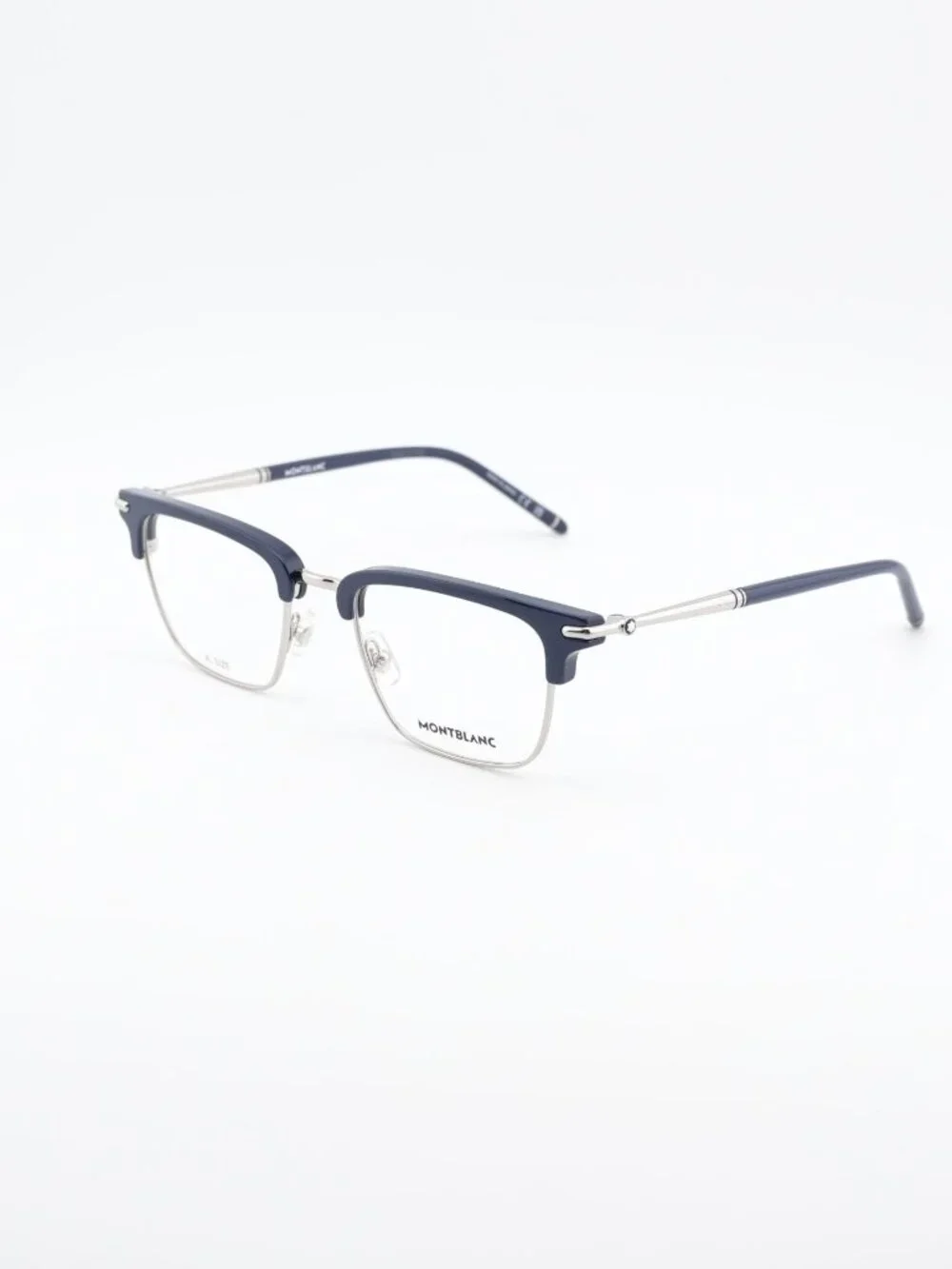 Montblanc MB0243O 002 Unisex Eyeglasses Blue 52mm Browline Frame